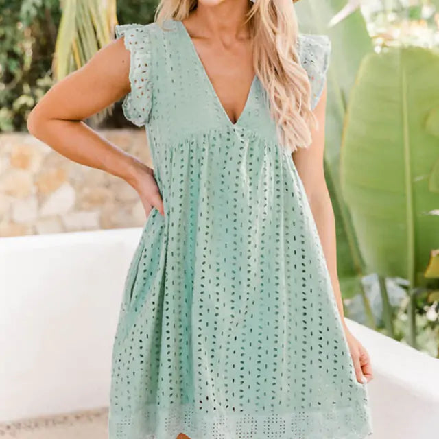 V-neck Cotton Dress