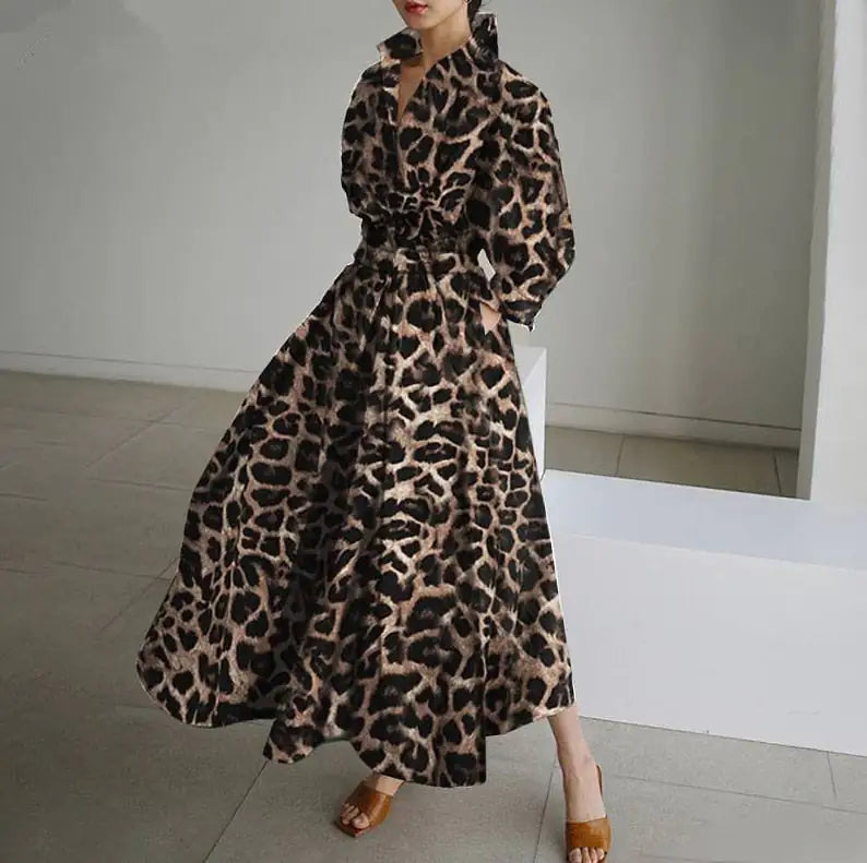 WOLF Long Dress with Notched Lapel