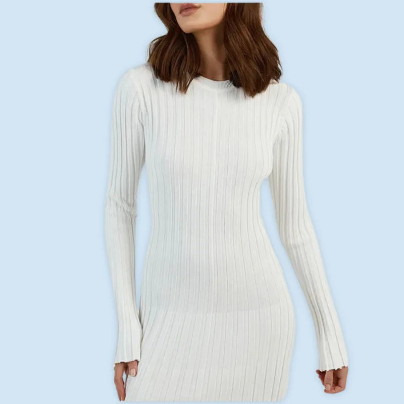 Long-Sleeved Knitted Maxi Dress