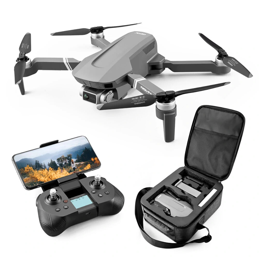 Drone 4DRC F4 GPS 5G WIFI 2KM FPV with 4K HD Camera 2-Axis Gimbal Optical Flow Positioning Brushless Foldable RC Quadcopter Drone RTF - Two Batteries