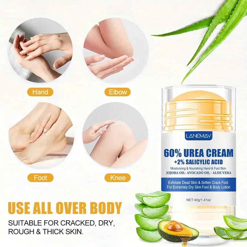 Foot Cream for Softening and Exfoliating Dry, Cracked Hands and Feet