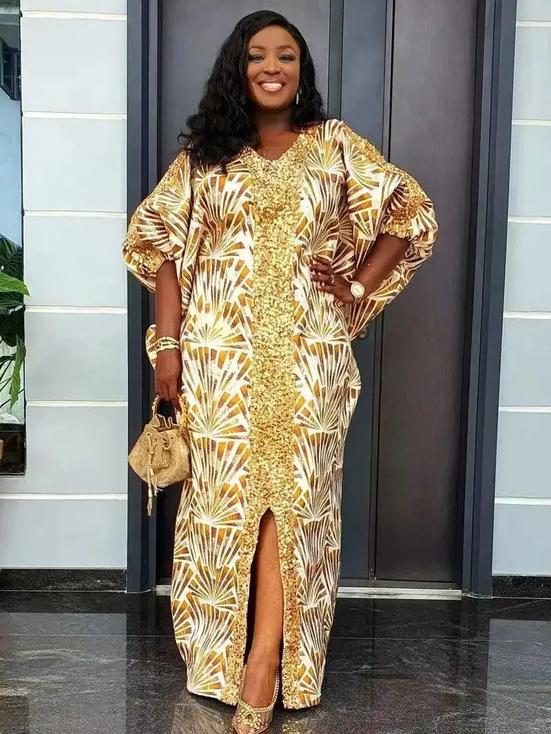 Elegant Plus-Size African Maxi Dress