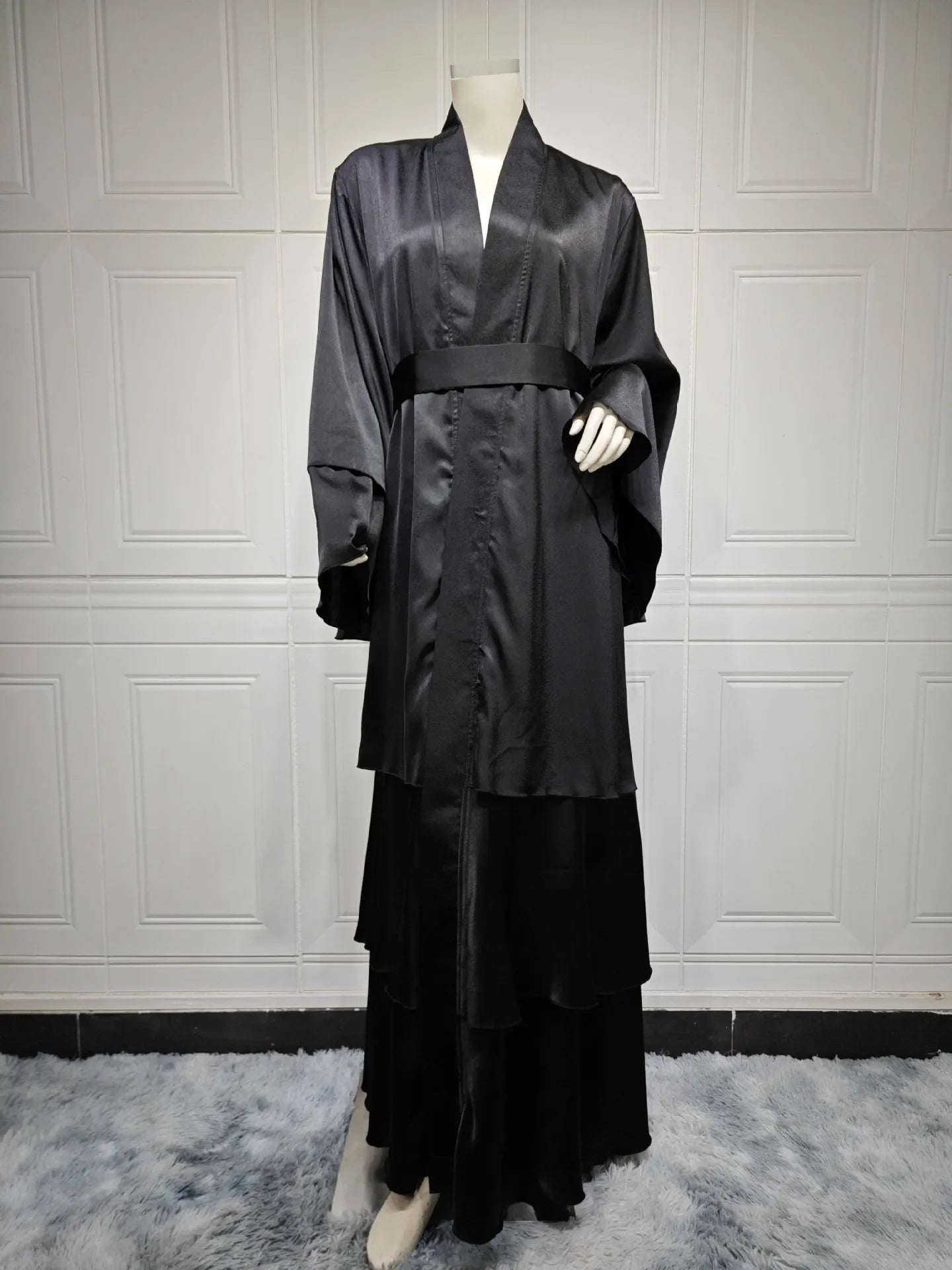 Elegant Satin Open Abaya