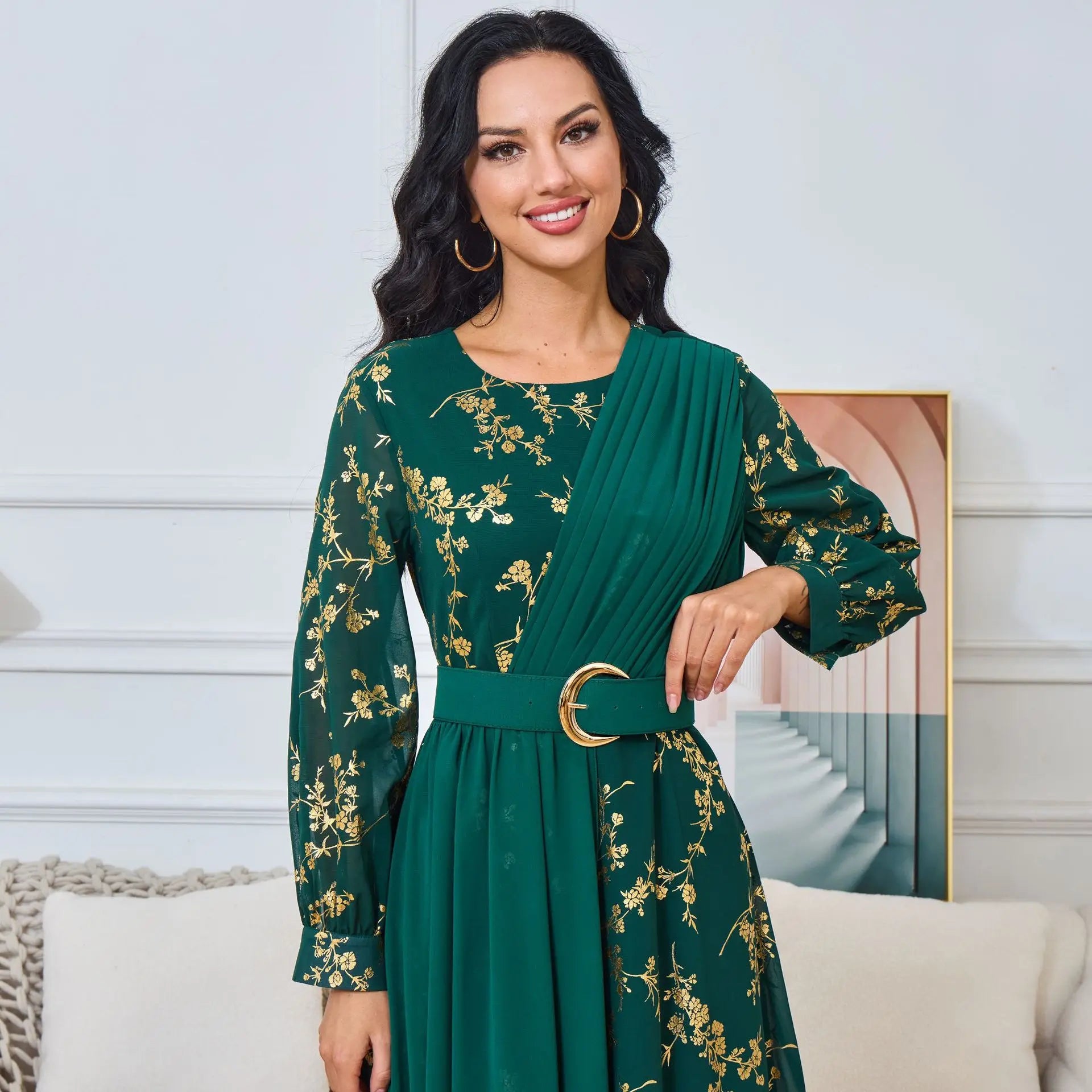 Gold-Plated Elegant Abaya Dress