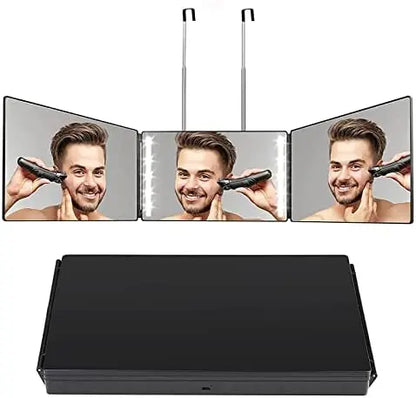 Trifold LED Haircut Mirror