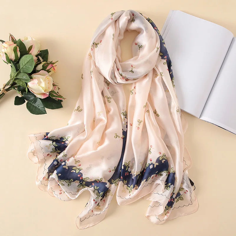 Luxury Floral Silk Scarf