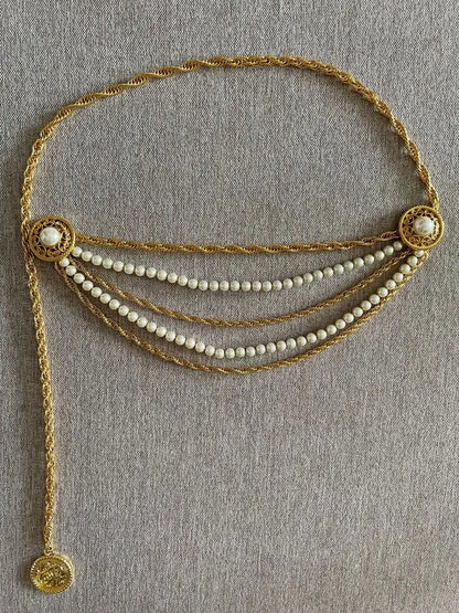 Vintage Baroque Pearl Waist Belt