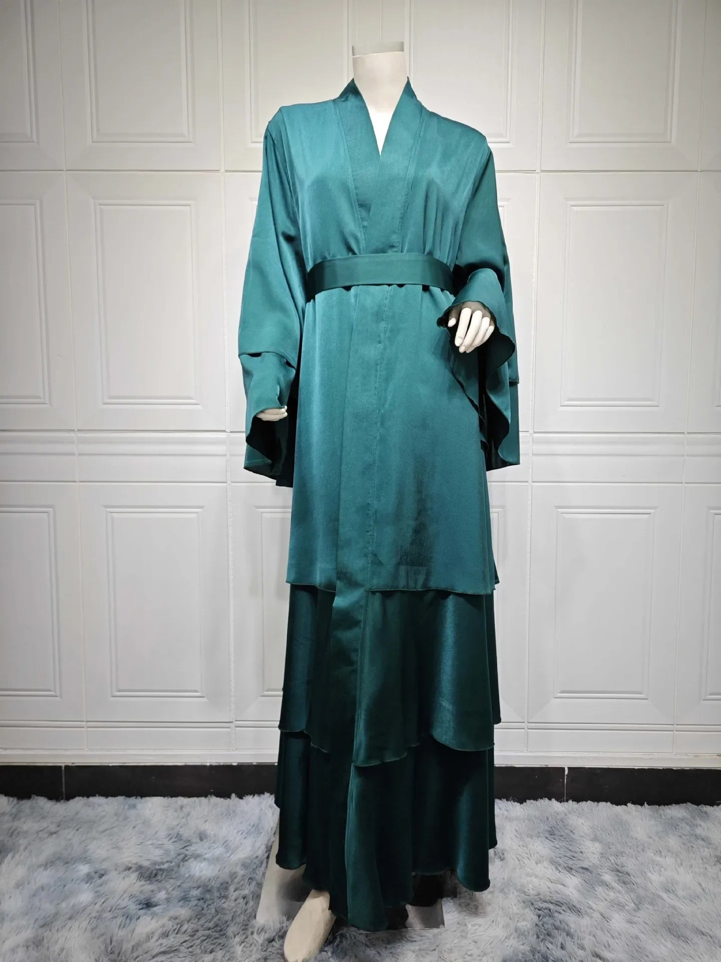 Elegant Satin Open Abaya