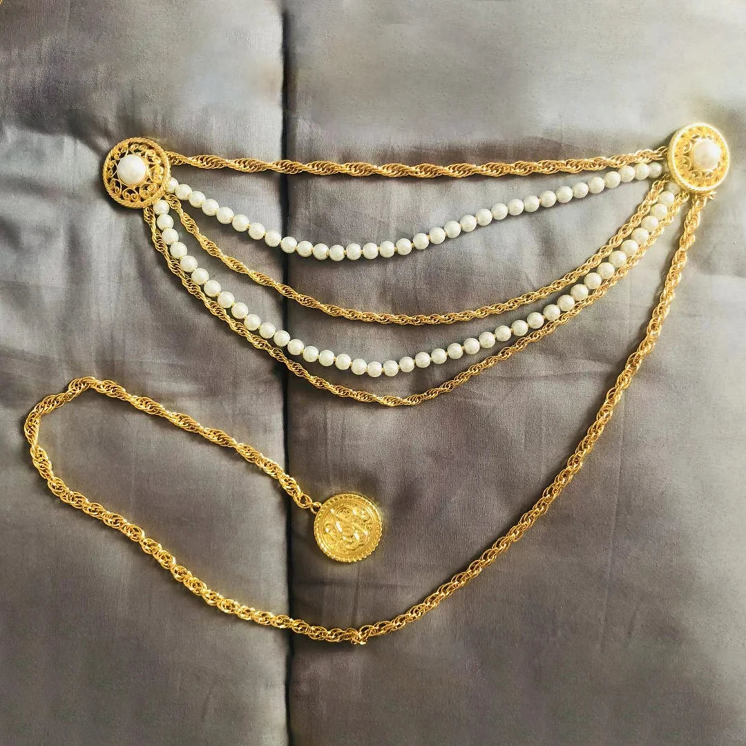 Vintage Baroque Pearl Waist Belt