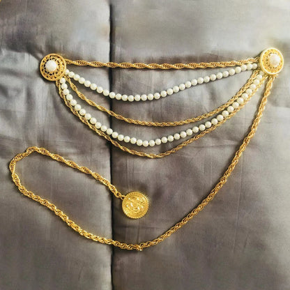 Vintage Baroque Pearl Waist Belt