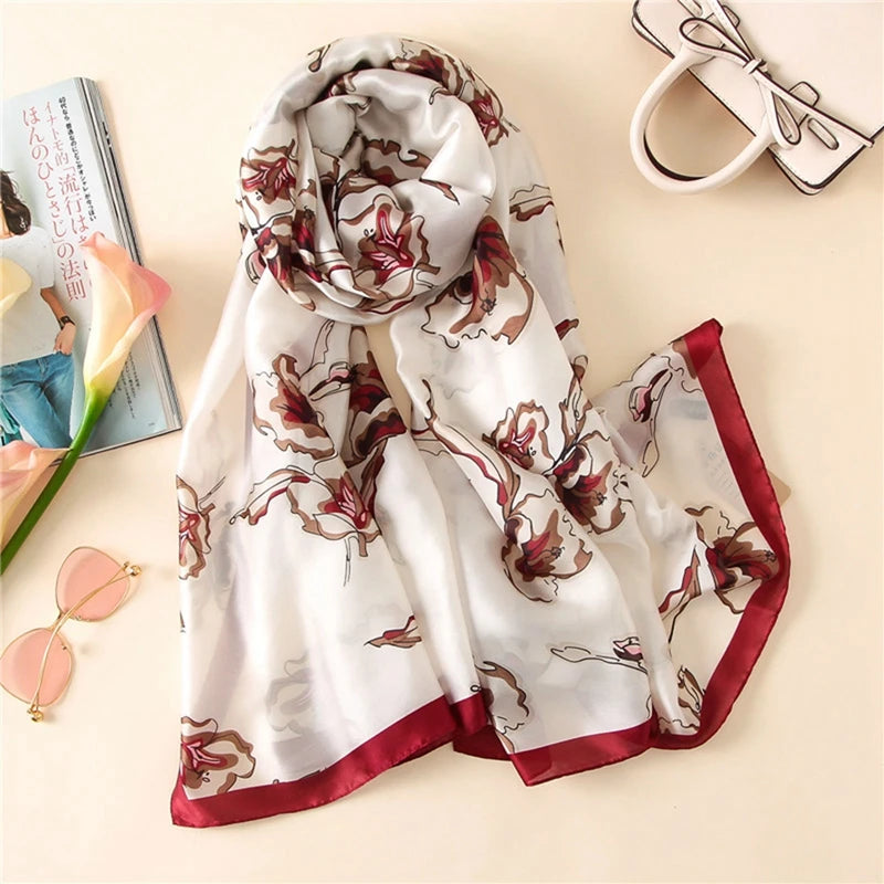 Luxury Floral Silk Scarf