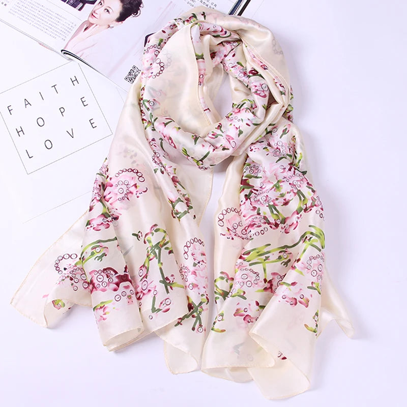 Luxury Floral Silk Scarf