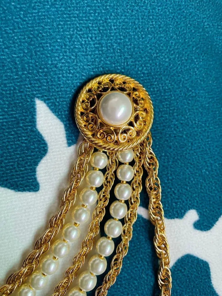 Vintage Baroque Pearl Waist Belt