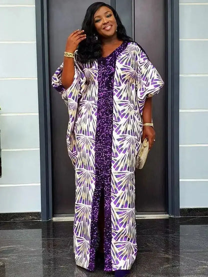 Elegant Plus-Size African Maxi Dress