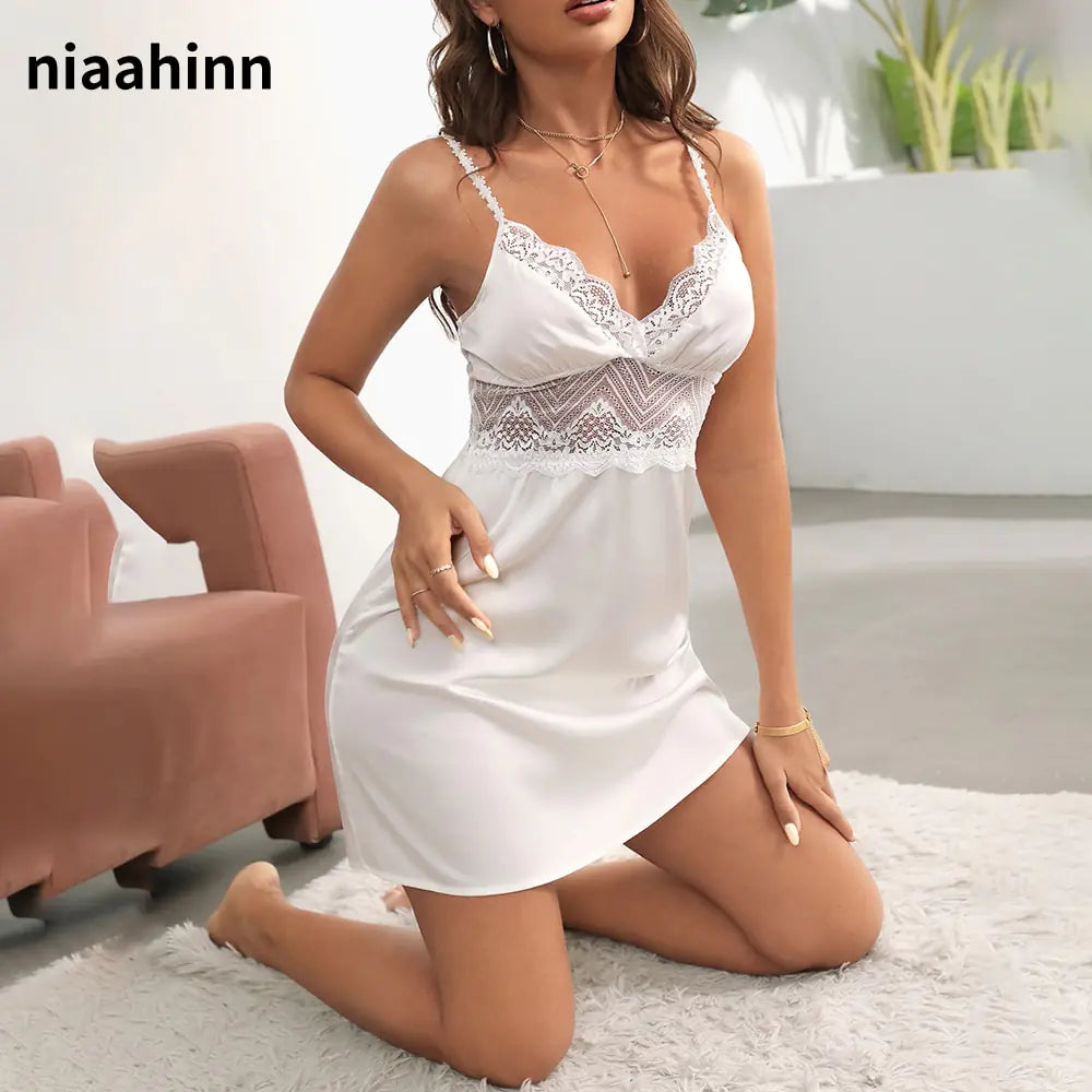 Sexy V Neck Sling Nightdress